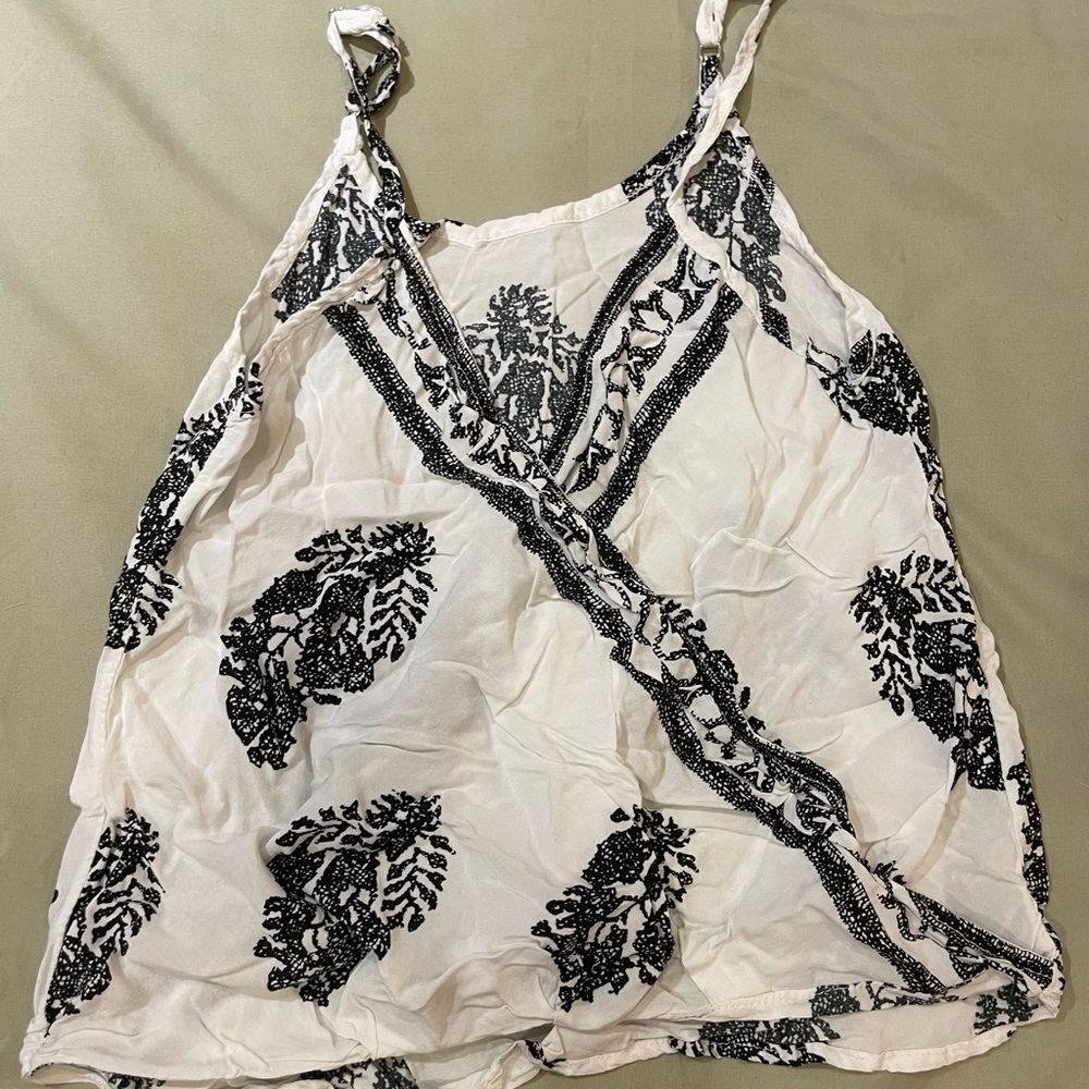 Shein overlapping feather tank top